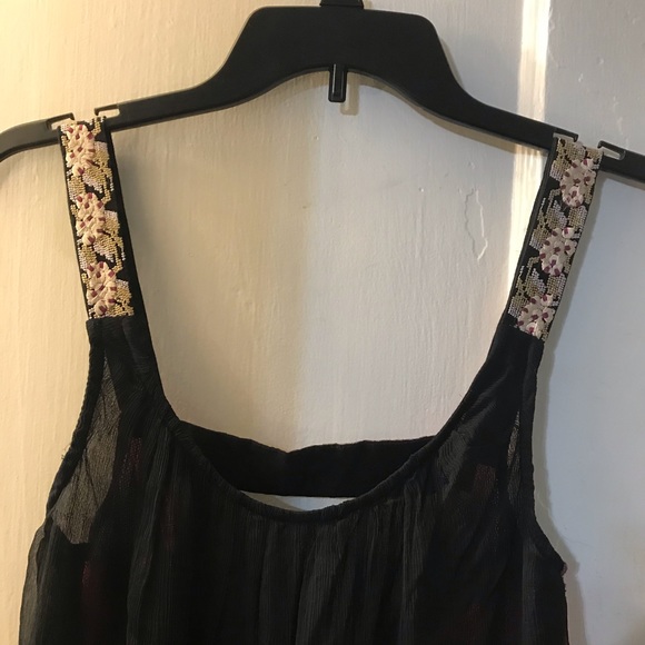 Cute! Free People sheer black/pink tunic tank XS - Picture 3 of 11